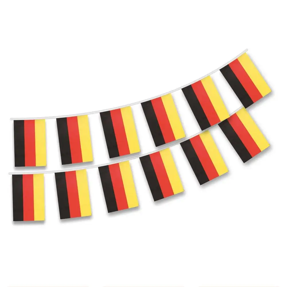 

14*21 cm German String Flag Decorative Polyester Sturdy Pennants Perfect For The European Championship Or The World Cup #W0