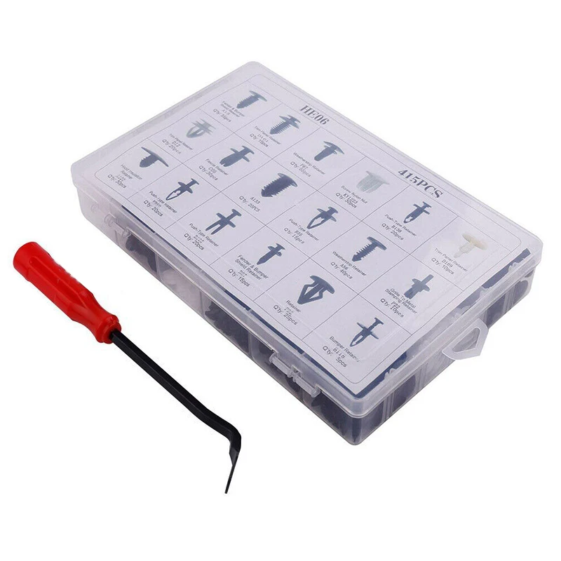 

435/415 PCS Car Body Trim Clips Retainer Bumper Rivets Screw Panel Push Fastener Car Common Accessories Kit With 5 Removal Tools