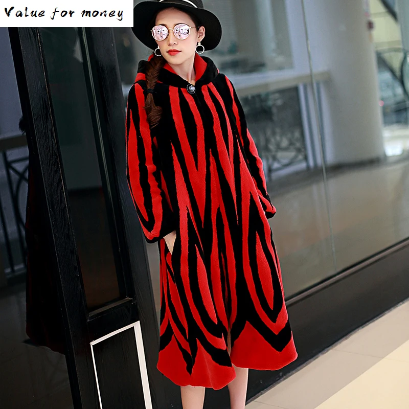 

Top Long Elegant Fashion Faux Rabbit Fur Coat N21 high quality