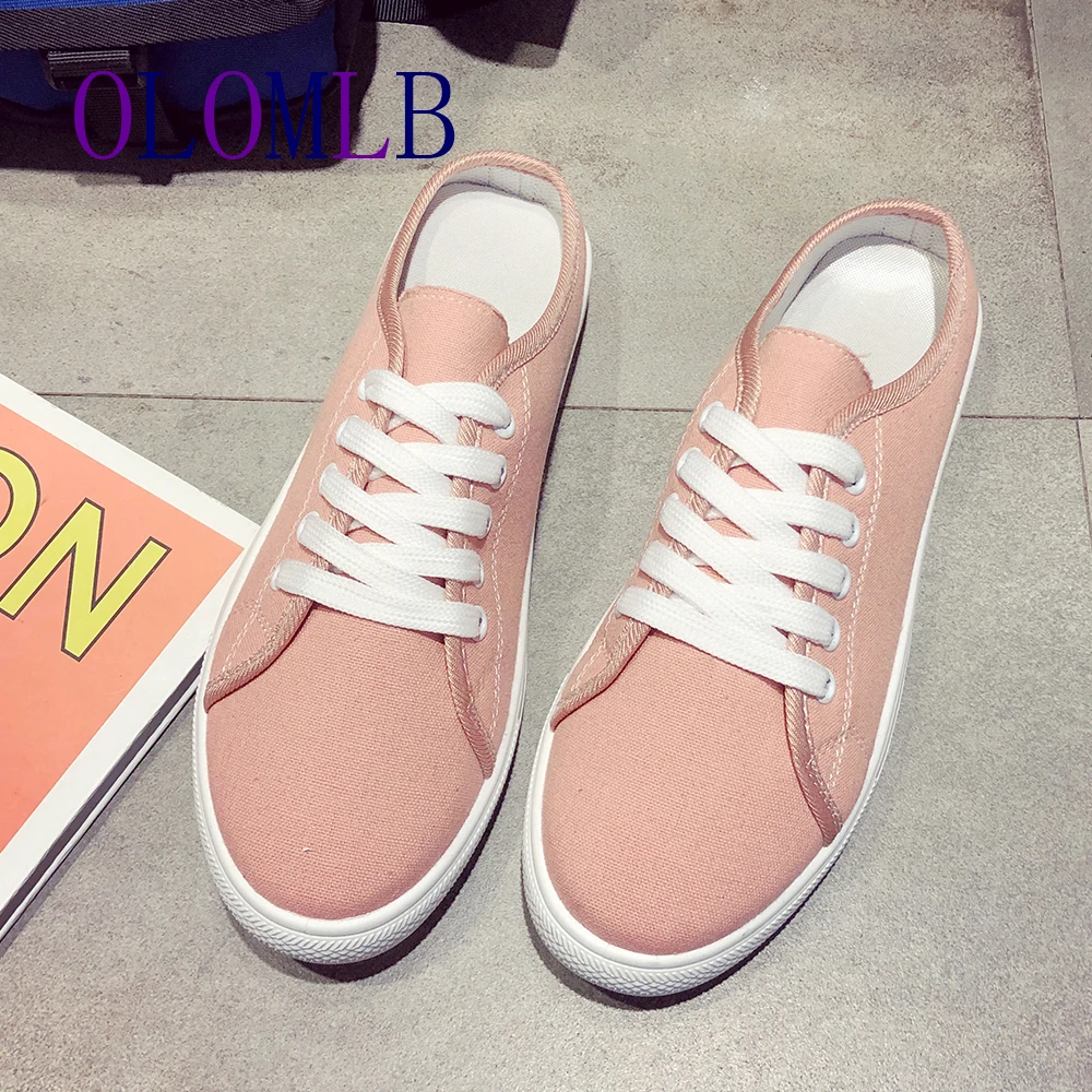 Повседневная парусиновая обувь для женщин Новинка 2020 года модные однотонные