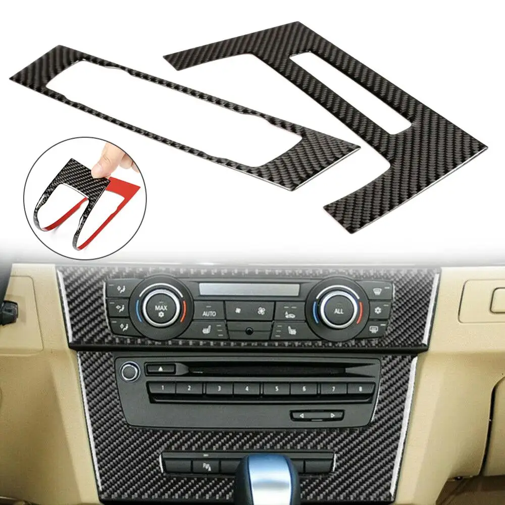 Панель CD и AC из углеродного волокна для BMW 3 серии E90 E92 E93 2005 2006 2007 2008 2009 2010 2011 2012