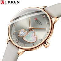 curren womens watches top brand luxury quartz leather wristwatch with rhinestone elegant thin clock for female reloj mujer