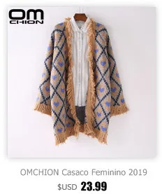 OMCHION Casaco Feminino осенний кардиган с v-образным вырезом и карманами, Женский Повседневный корейский вязаный свитер, пальто, теплый свободный джемпер LP182