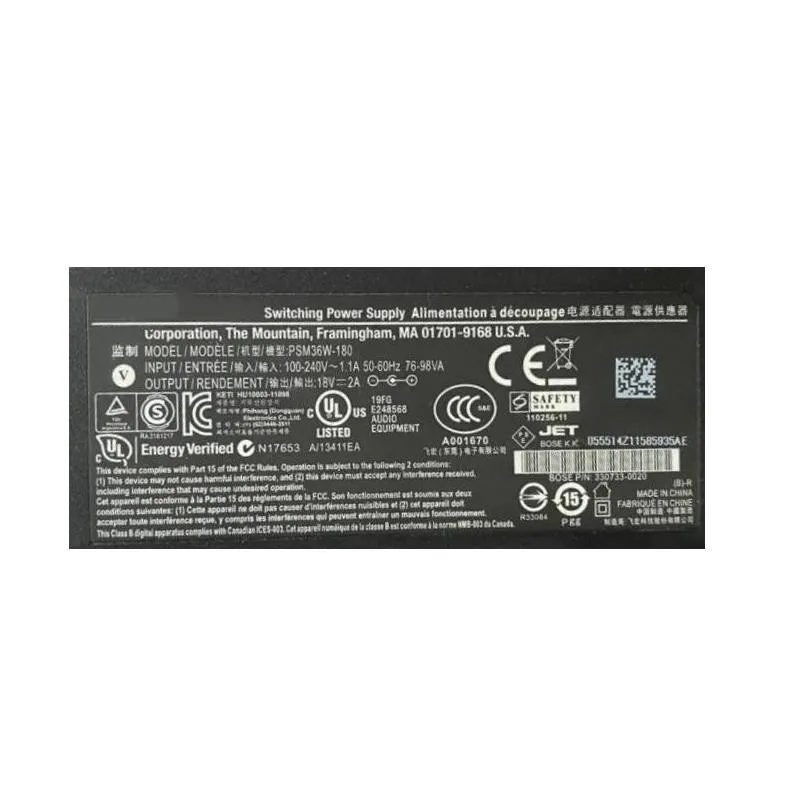 Оригинальное быстрое зарядное устройство для устройства Bose спутник 20