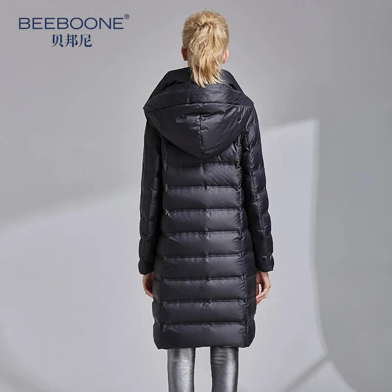 Осенне-зимняя новая стильная пуховая куртка средней длины с капюшоном e rong fu