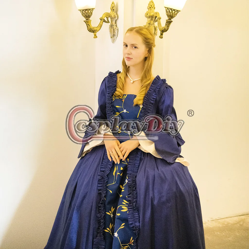 Cosplaydiy 18th Century Court Gowns Marie Antoinette Dark Blue Rococo Costume Dress Colonial Georgian Queen L320 |