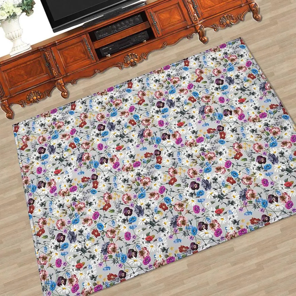 Zeegle 3D Печатный ковер для гостиной Противоскользящий коврик спальни напольный