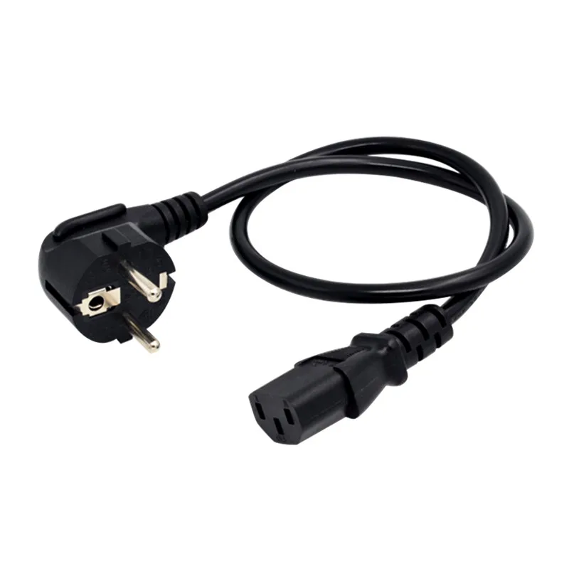 2-контактный круглый кабель питания IEC320 C13 в европейском стиле короткий Schuko CEE7/7 C14