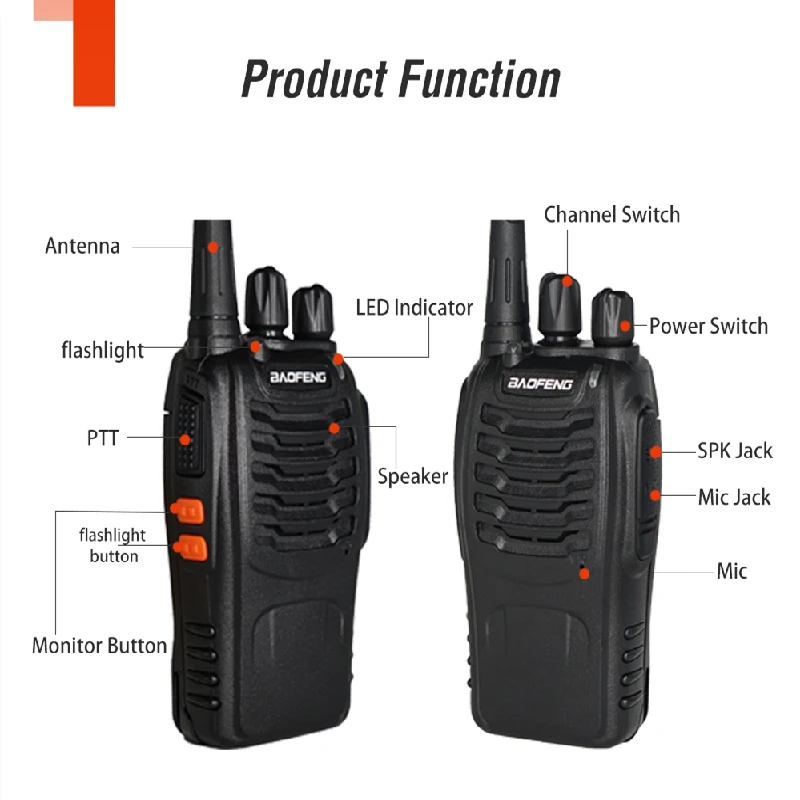 6pcs baofeng bf888s walkie talkie 5w two way radio fm transceiver bf 888s amateur radio handheld ham radio transmitter bf 888s free global shipping