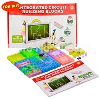 integrated circuit building blocks kit assembled 120pcsedutainment electronic toy age 8alarm soundsmusiclightfanfm radio