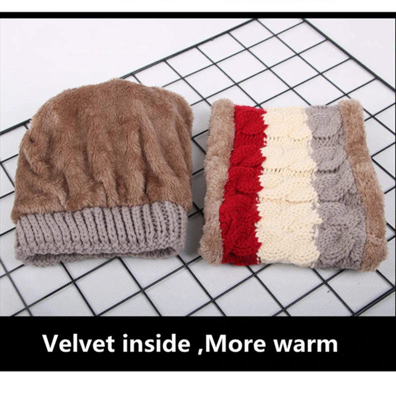 Warm Winter Knit Beanies for Women - Windproof and Cycling Compatible Thick Hats with Bib, Stitching, and Wool Knitting - Set of 2 Caps image 6