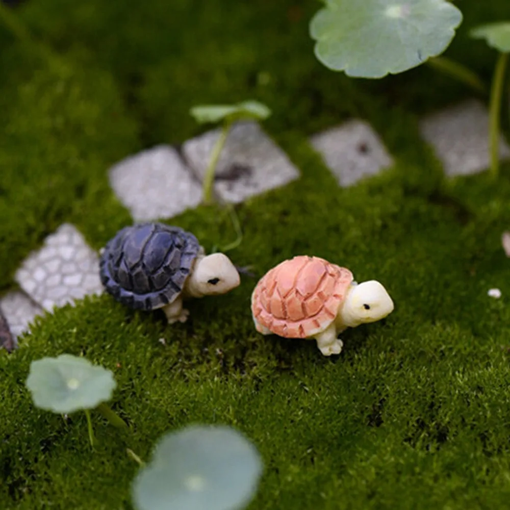 

2PCS DIY Mini Turtle Tortoise Miniature Fairy Garden Decoration DIY Doll House Terrarium Micro Landscape Decoration Retail