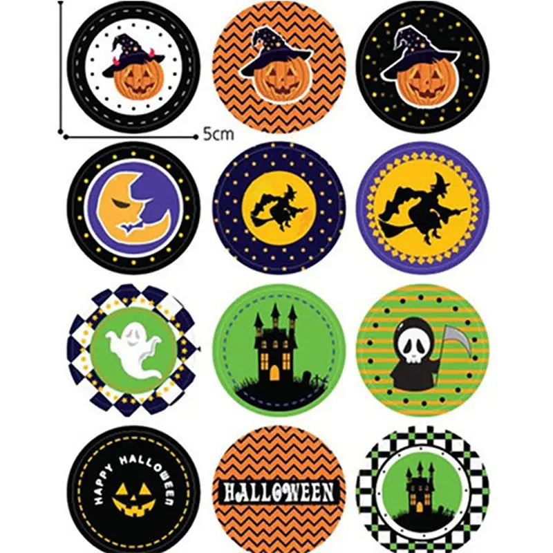 

Halloween Seal Sticker Kit Candy Baking Food Packaging Party Gift Favor Labels Stickers