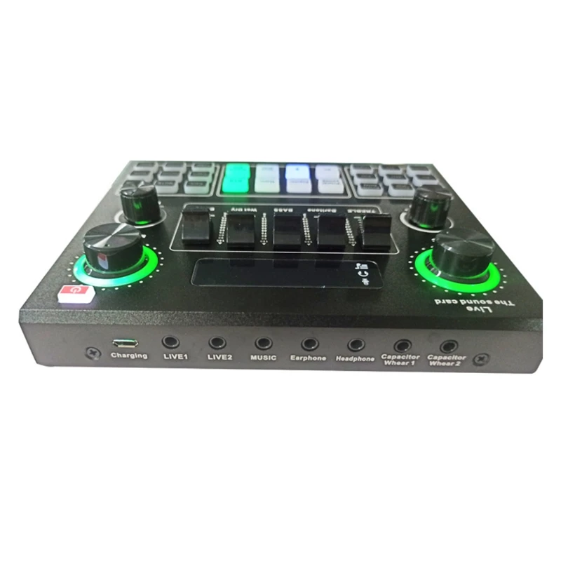 

V9 Bluetooth Sound Card USB Headset Microphone Webcast Live Streaming Sound Card G88D