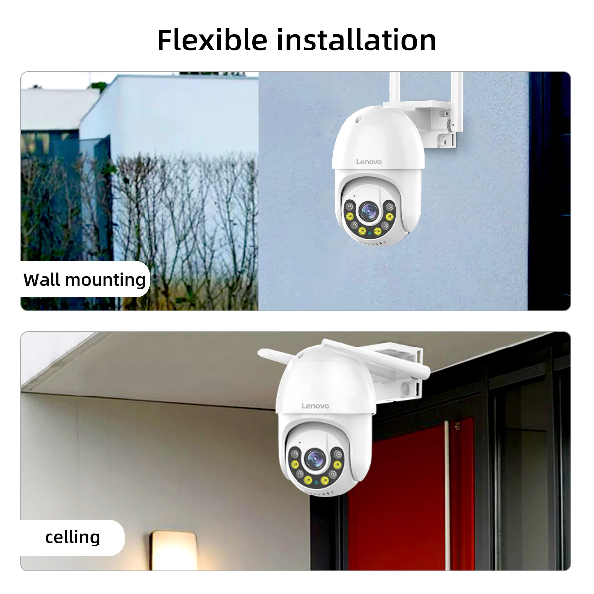 lenovo 5mp ptz ip camera wifi outdoor ai human detection audio wireless security cctv camera p2p 4x digital zoom wifi camera free global shipping