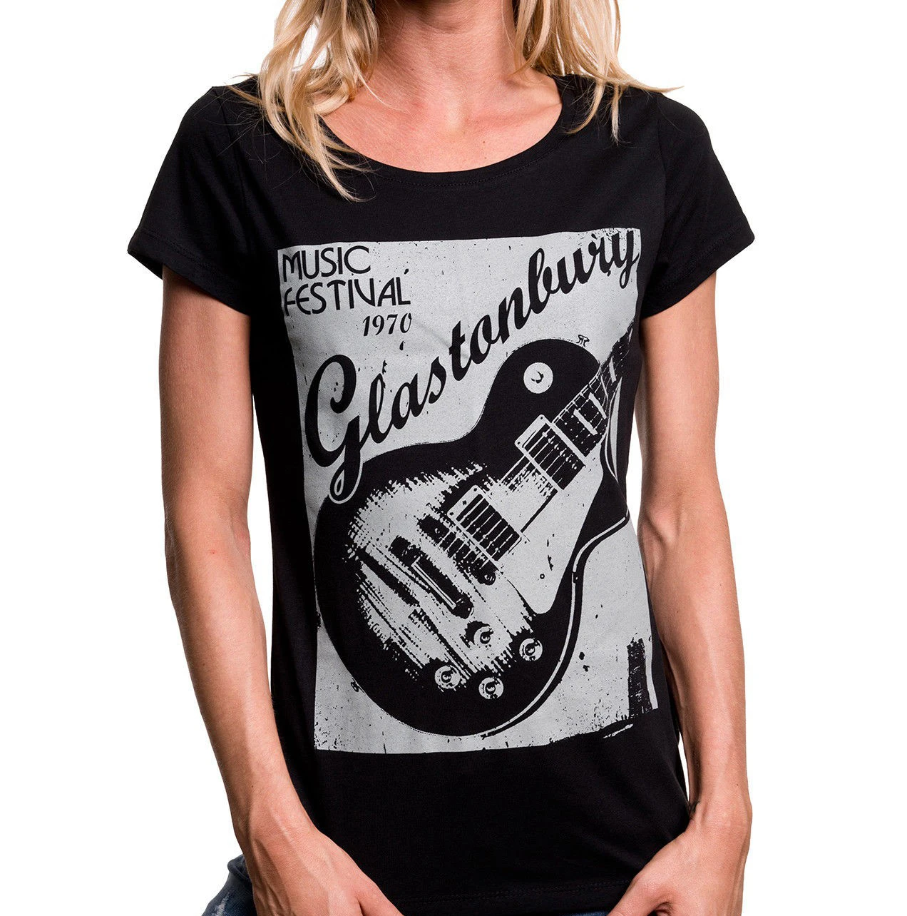 Женская футболка женская музыкальная рубашка с хиппи гитарным дизайном топ для