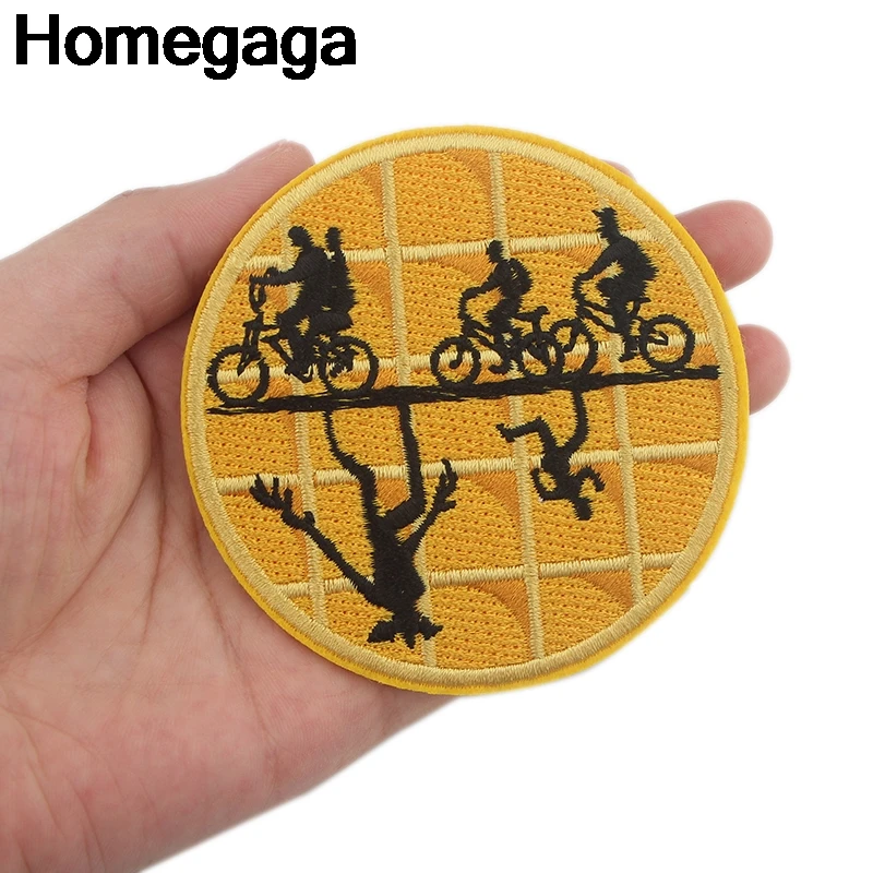 Homegaga странные вещи Круглый Мультфильм железа на заплатках Одежда diy эмблемы с вышивкой аппликация Patchworks наклейки D2258