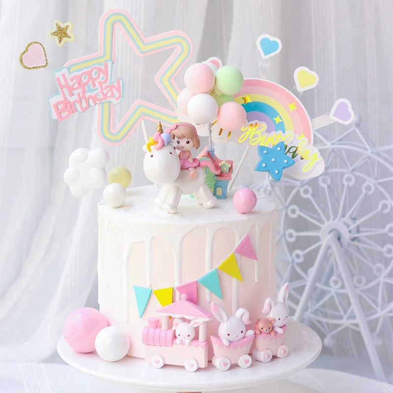 Прином Единорог для девочек торт фигурки жениха и невесты С Днем Рождения