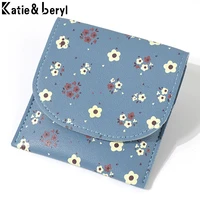 floral print women card wallet small buckles 2 fold credit card holder super thin id cards bags purse ladies female coin pocket