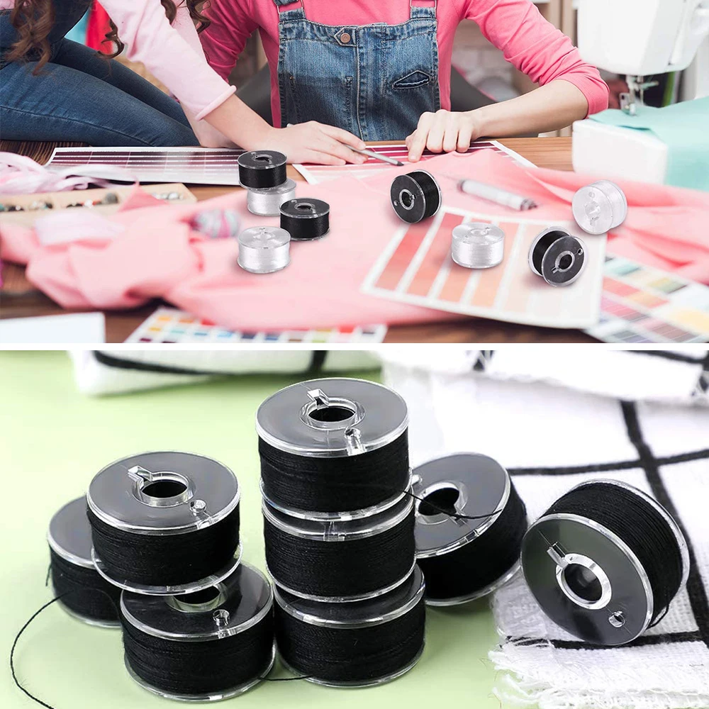 Нитки полиэфирные для домашней швейной машины 5/10/20 шт. белые черные бобины шитья