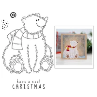new animal polar bear pattern clear stamps for scrapbooking decoration christmas greeting card making no metal cutting dies 2021