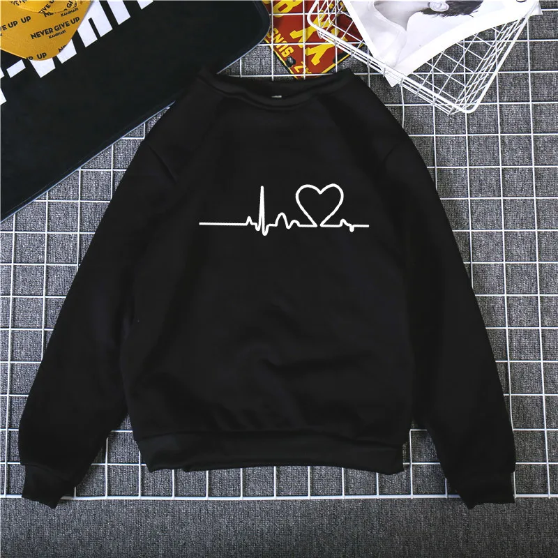 Худи с сердцем, свитшоты, женская повседневная одежда, Kawaii Harajuku, новинка, одежда в стиле панк для девочек, европейский Топ, корейский стиль, sudadera mujer