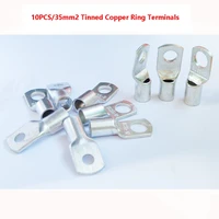 10pcs sc35 610 35mm2 8mm tinned copper lugs ring crimp terminals battery wire connectors bare cable crimpedsoldered terminal