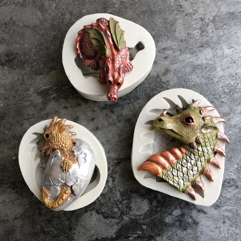 1 шт. пасхальное яйцо динозавра силиконовая форма помадки дракон для жевательной