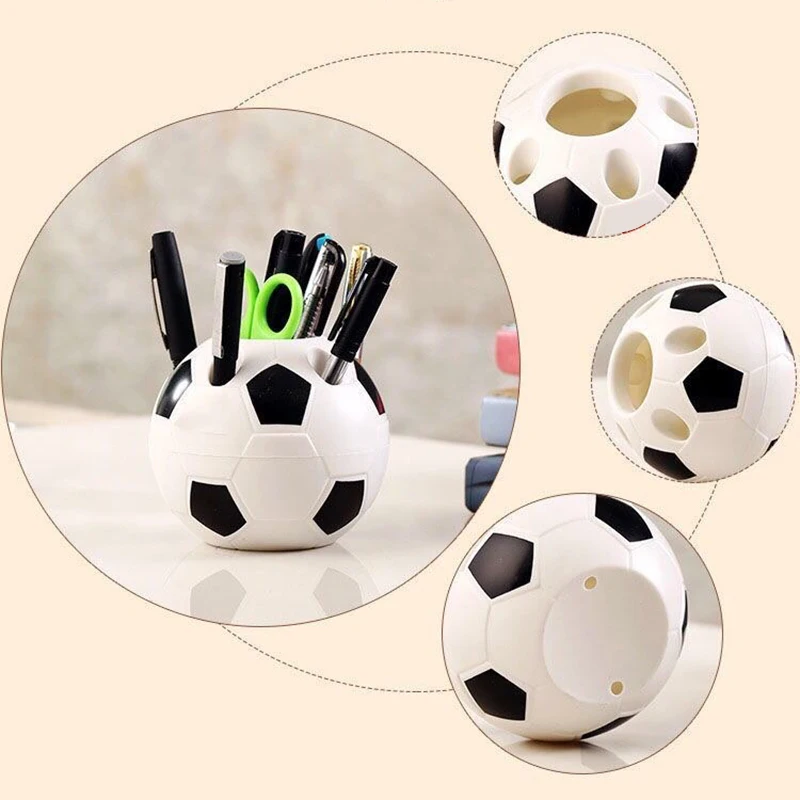 

Hot Sale Pen Holder Office Student Stationery Pencil Desktop Storage Box Soccer Pattern Pencil Cup Holder