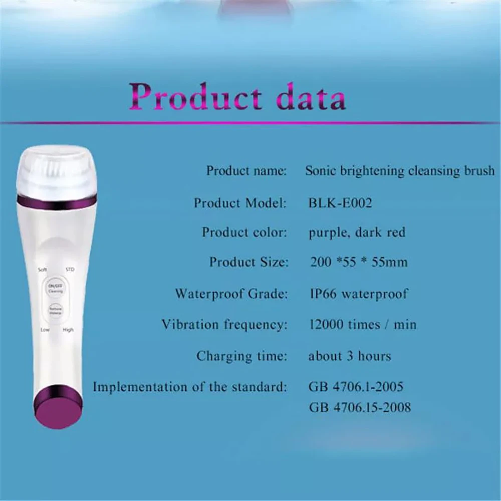 

Ultrasonic Cleaning Electric Face Brush Pore Cleaner Skin Care Tool Face Massager Washing Brush Scrubber Beauty Instrument