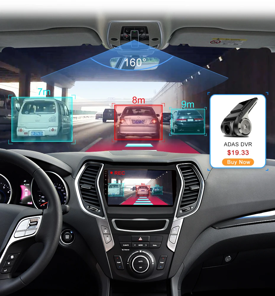 Junsun V1 2G+ 32G Android 9,0 для hyundai Santa Fe 3 2013- автомобильный Радио Мультимедиа Видео плеер навигация gps RDS 2 din dvd