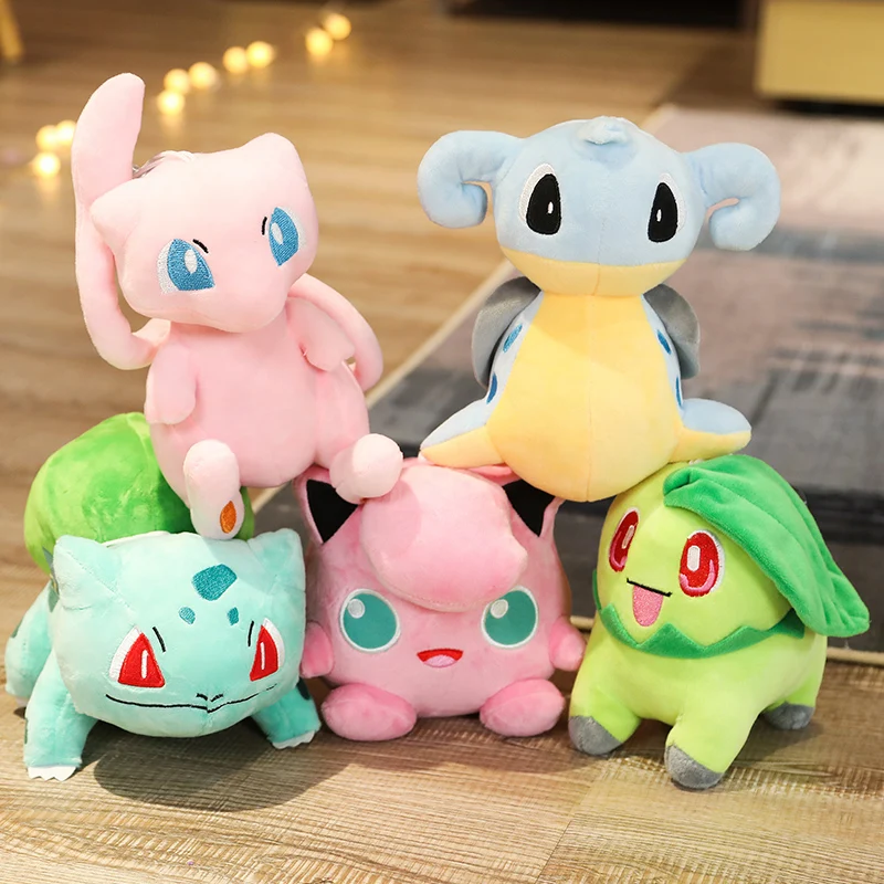 

Pokemon Gifts For The New Year Anime Doll Pikachu Charmander Squirtle Bulbasaur Plush Eevee Mewtwo Jigglypuff Stuffed Toys Decor