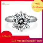 Вонг дождь классические 925 серебро 5 карат настоящий Муассанит D Цвет бриллиантами драгоценный камень свадебные Обручение ювелирные изделия из драгоценных металлов, украшения