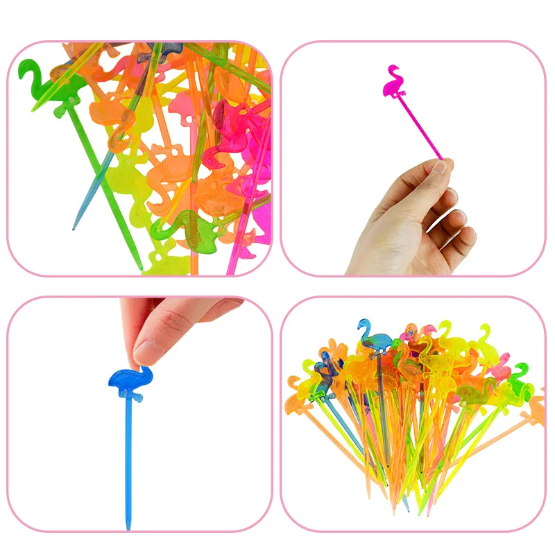 50 шт. Фламинго Еда выбирает шведского стола фрукт для кекса вилка и других