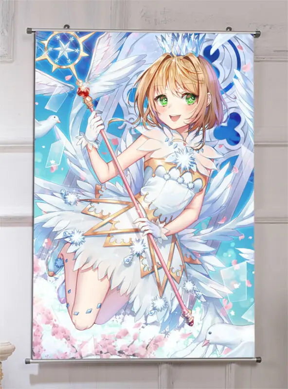 Аниме карточка Captor Сакура домашний Декор настенный постер-свиток картина 60*90 см