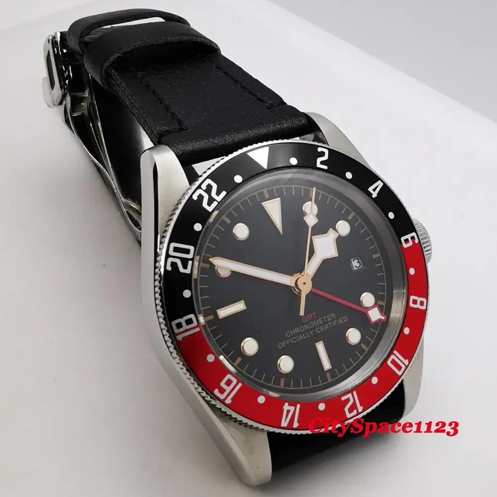 Corgeut люксовый бренд 41 мм механические мужские часы сапфир GMT автоматическое