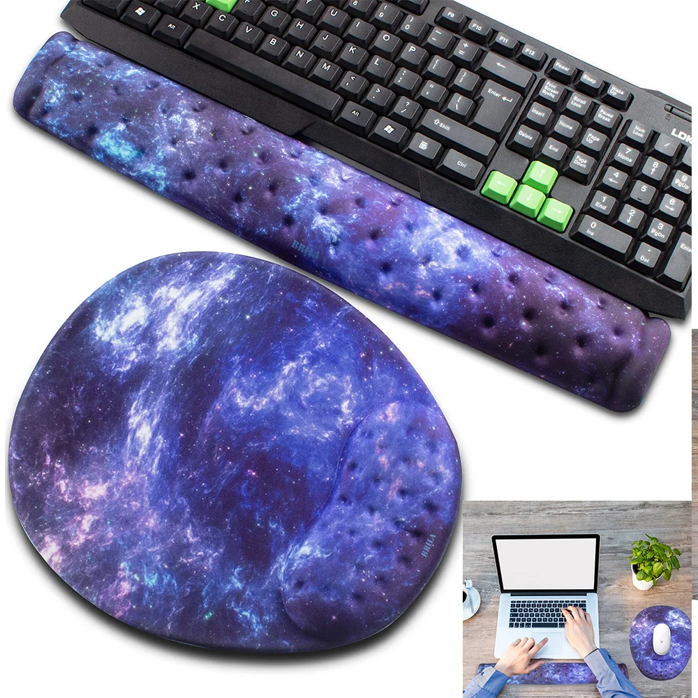 Набор с подставкой для клавиатуры и ковриком мыши удобная эргономичная мягкая