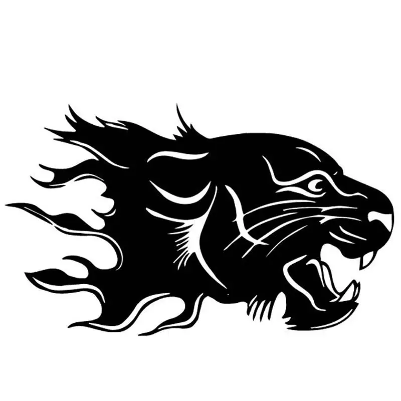 

Small Town 16.7CM*10CM Tiger Head Car Sticker Interesting Modeling Design Vinyl Decal Black/Silver C4-1014