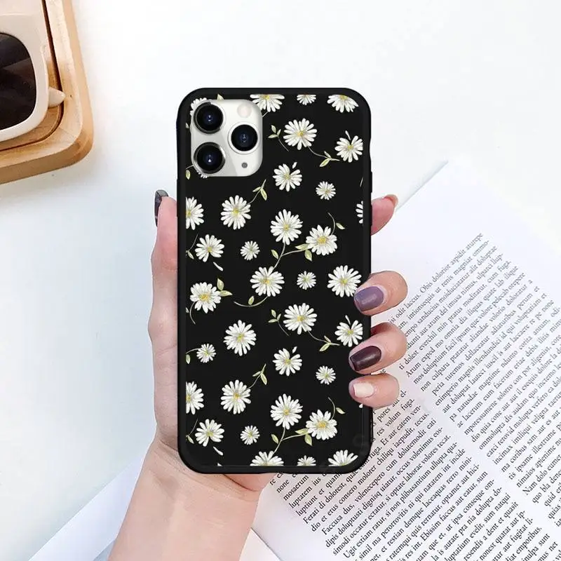 

daisy flowers pattern Phone Case for iPhone 11 12 pro XS MAX 8 7 6 6S Plus X 5S SE 2020 XR Luxury brand shell funda coque