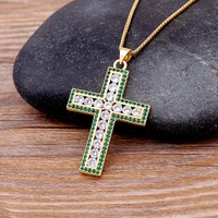 aibef new fashion female zircon cross pendant 4 colors choice jesus necklace female party anniversary jewelry gift for women
