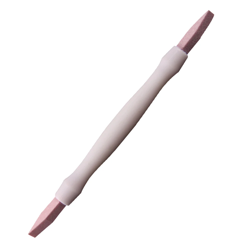 Double Ended Scrub Polish Stick Cuticle Pusher Nail Art Tool Quartz Pen Professional Manicure Remover Lightweight Care Stone | Красота и