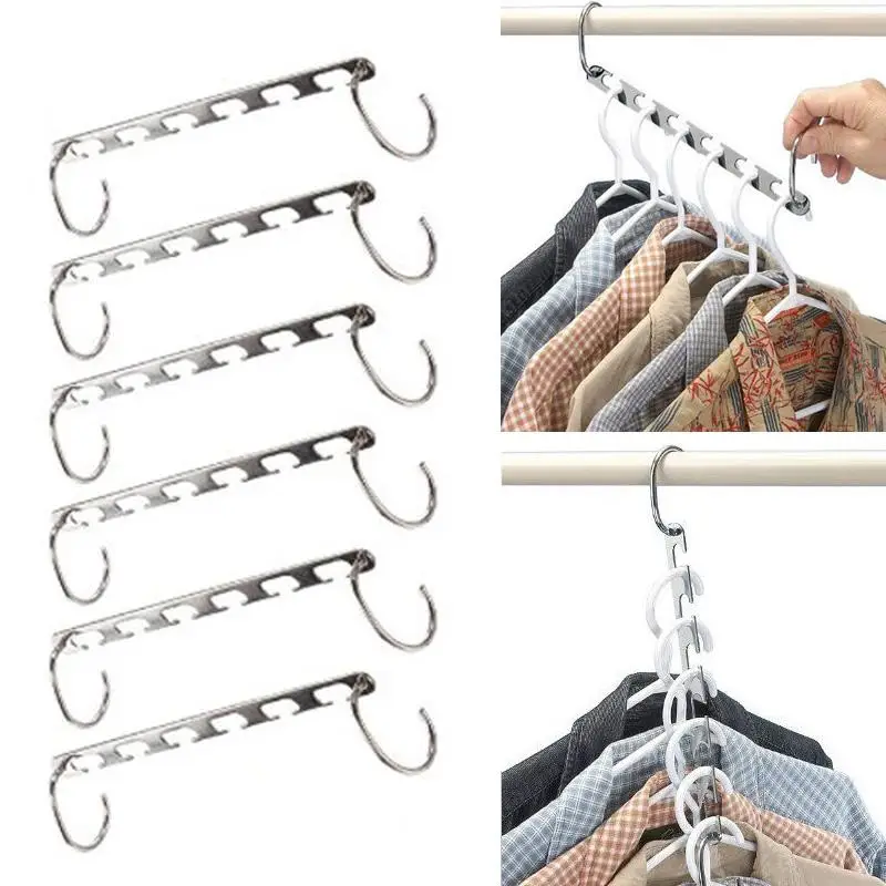 

6/4/2pcs Stainless Steel Clip Stand Clothes Hanger Pants Skirt Clothes Rack Adjustable Pinch Grip Clothing Organizer Save Space