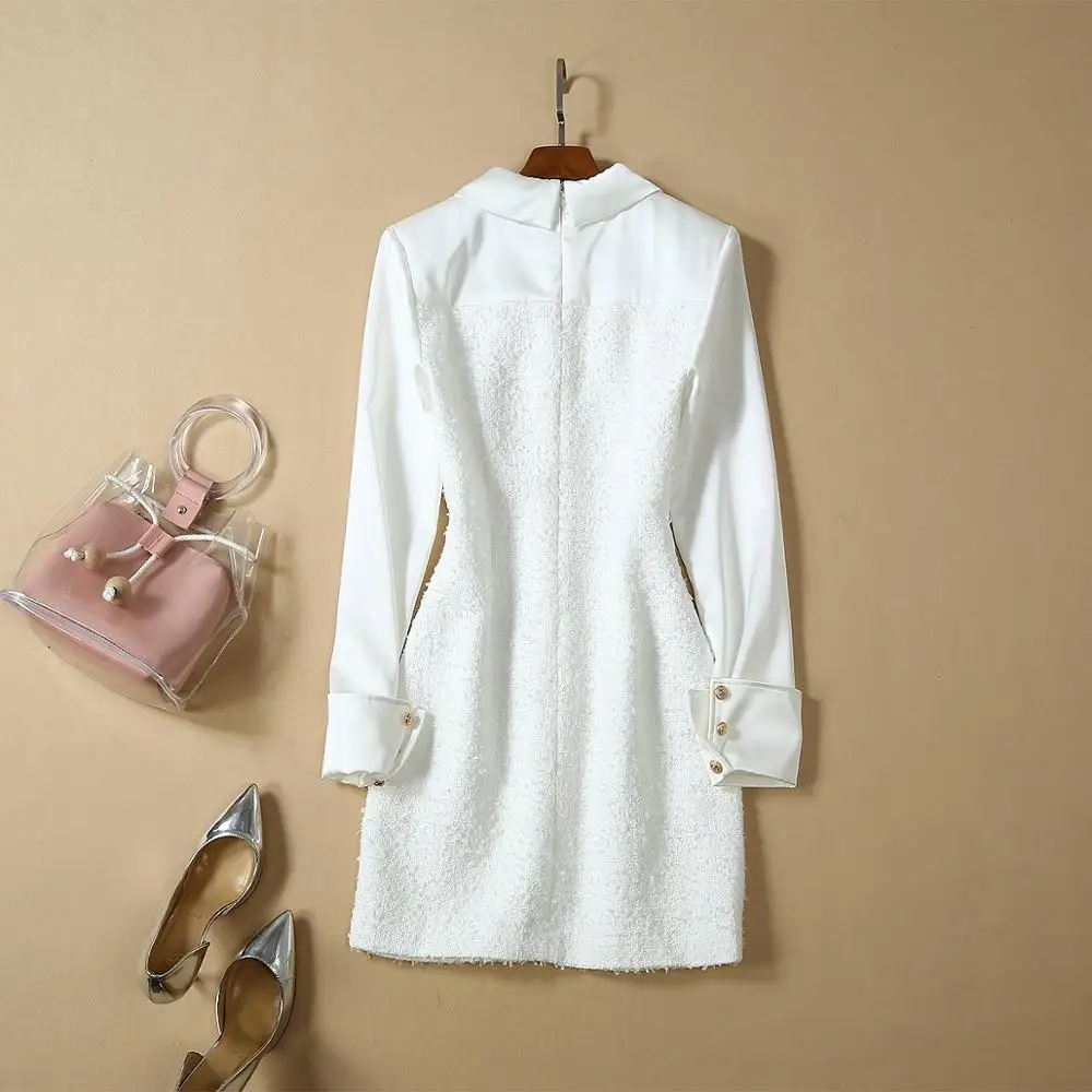 Новинка Осень 2019 Женская одежда в европейском и американском стиле твидовое