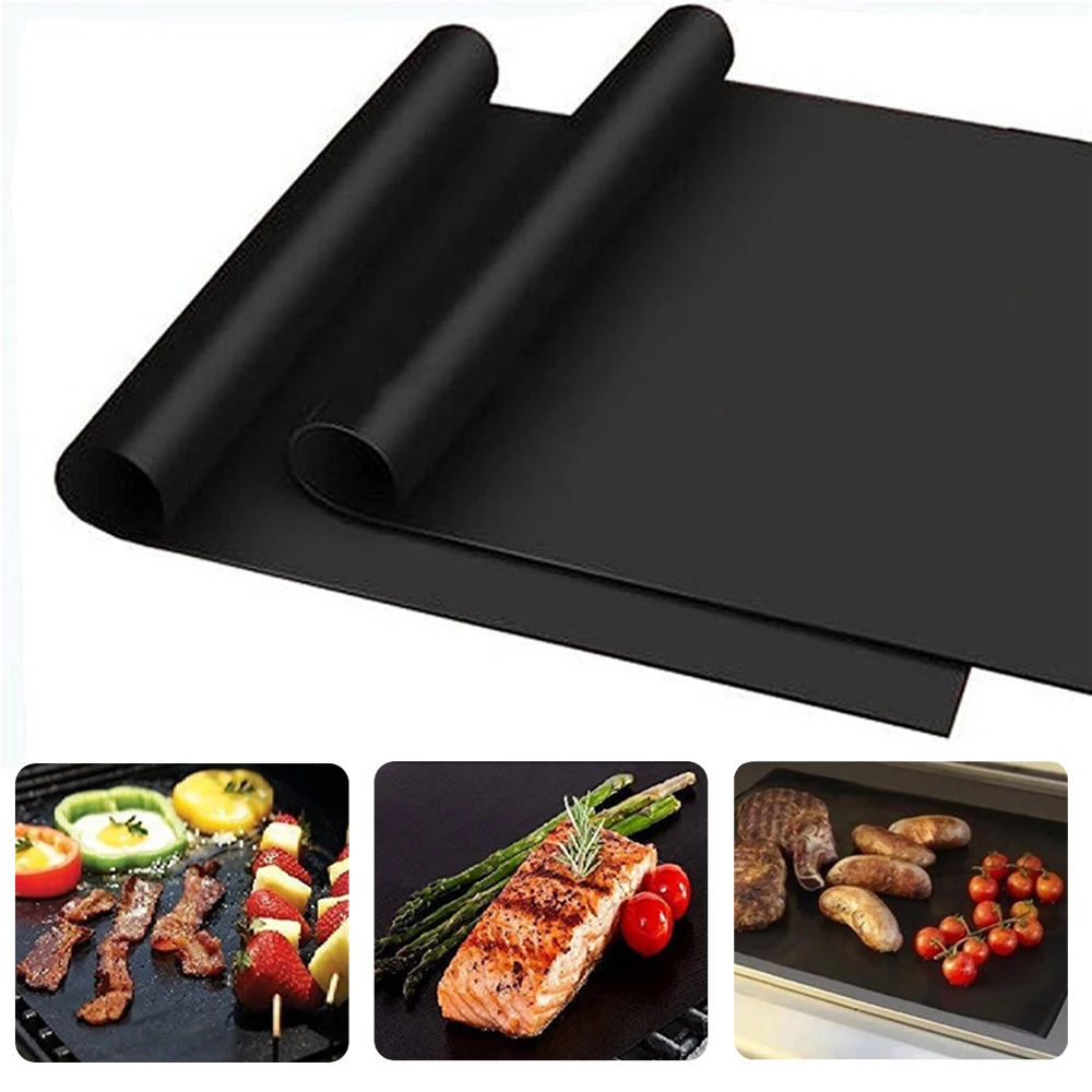 

1/3Pcs Non-stick BBQ Grill Mat 40*33cm Baking Mat Cooking Grilling Sheet Heat Resistance Easily Cleaned Kitchen For Party
