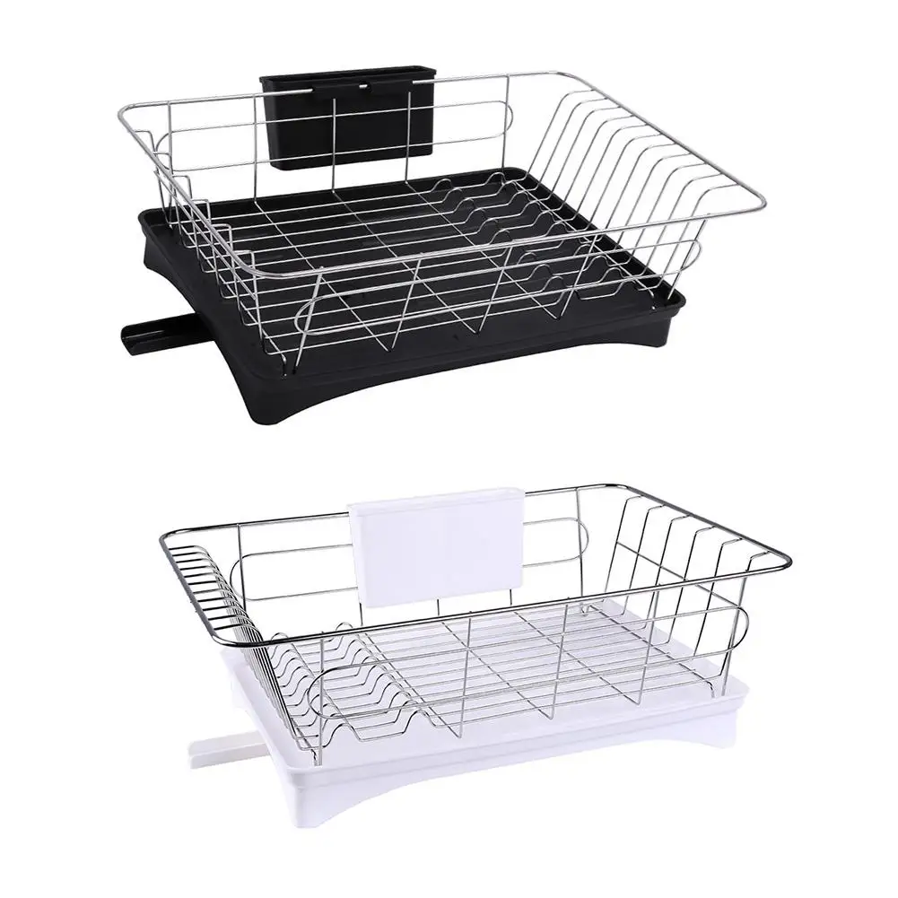 

Stainless Steel Single Layer Dish Rack Kitchen Organizer Storage Drainer Drying Plate Shelf Sink Knife Fork Container Accessorie