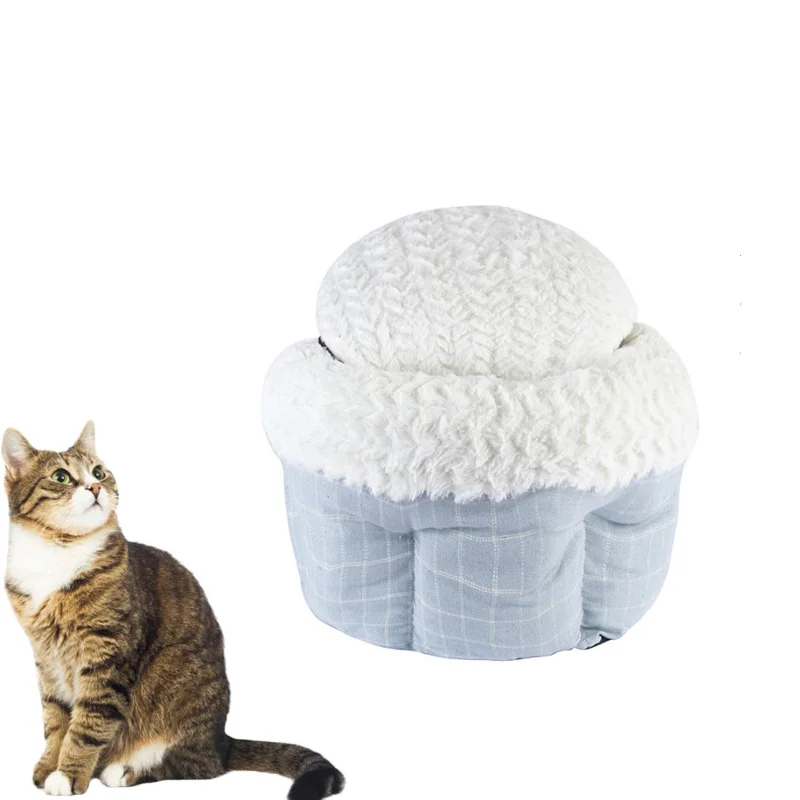 

Plush Pet Cat Bed Macaron Winter Deep Sleep Warm Cat and Dog Round Nest Waterproof Non-slip Durable and Soft Pet Bed Supplies