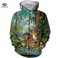 3d print fox hoodies animal bird sweatshirts cute squirrel hare deer hooded hoody anime funny homme oversized harajuku hoodie