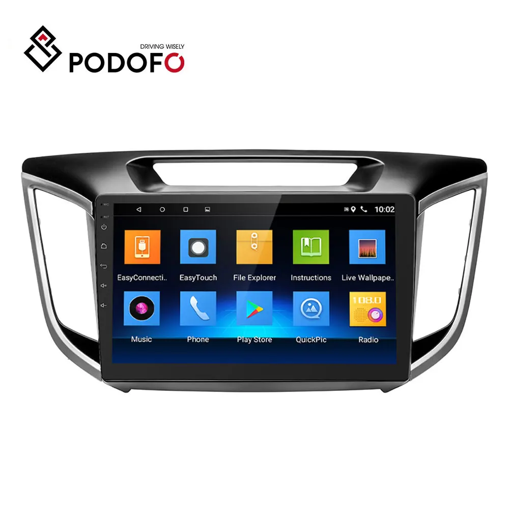 Podofo 10 &quot2 din Android автомобильный мультимедийный плеер для hyundai Creta 2014 18 радио