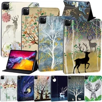 tablet case for apple ipad pro 11 2018 2020pro 10 5 inchpro 9 7 inch painting deer series leather folding stand cover case