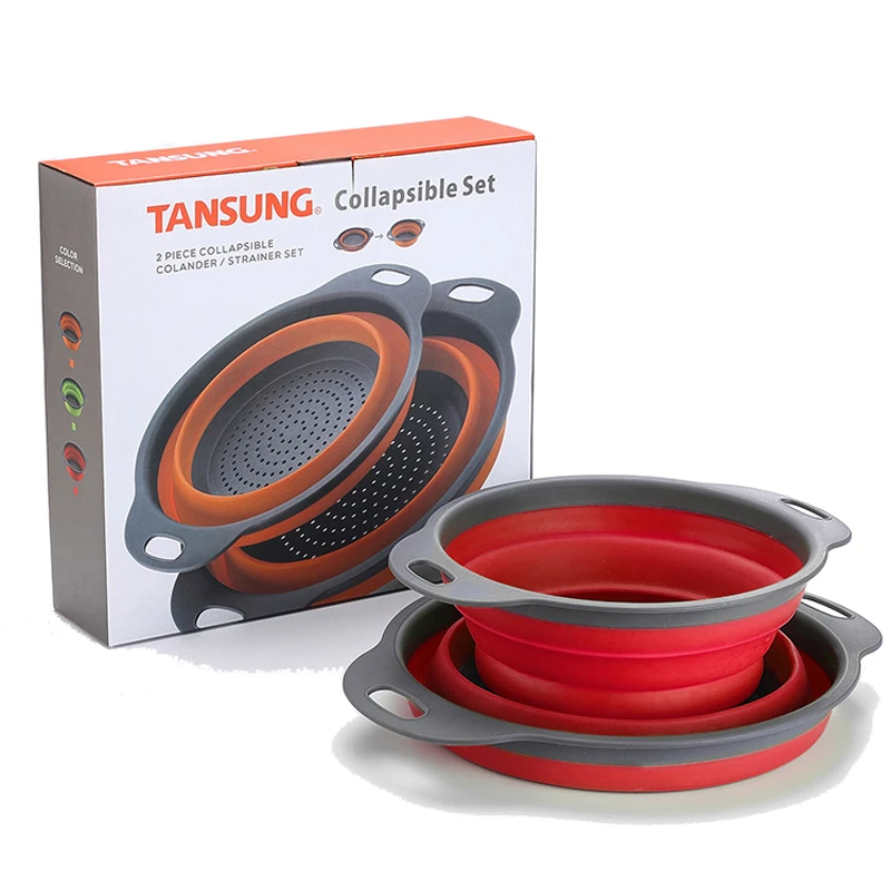 2 шт./компл. складной силиконовый дуршлаг фрукты овощи стиральная корзина